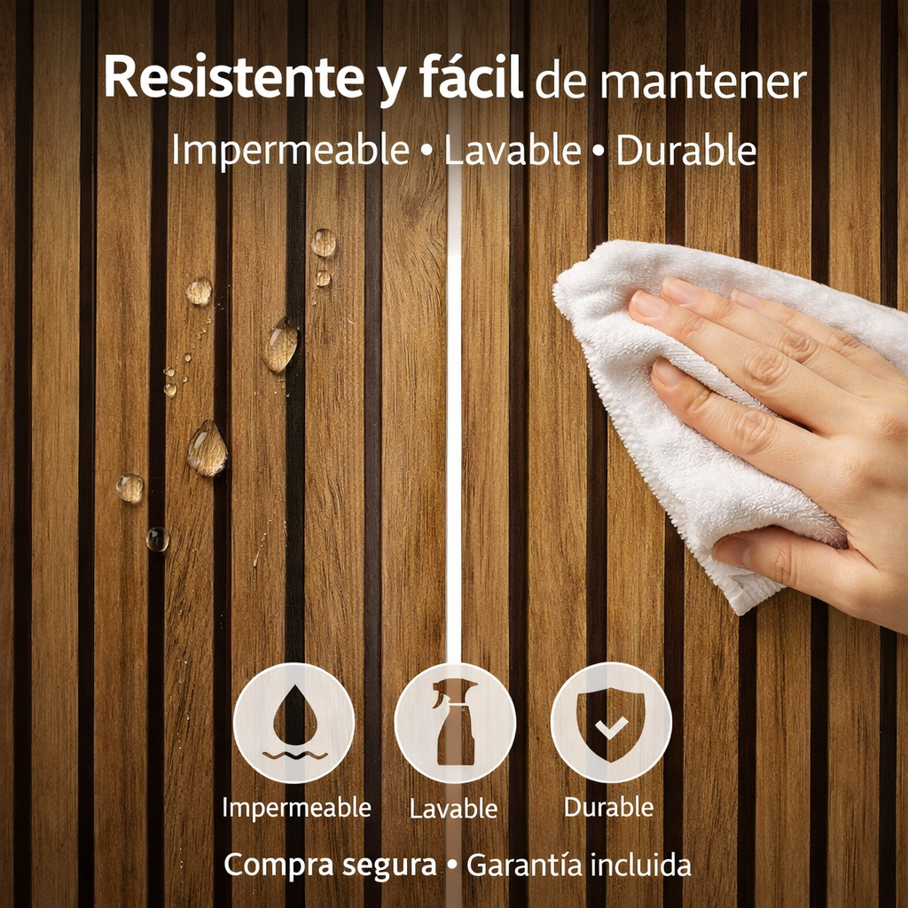 Papel Mural 3D Madera - 10 Metros