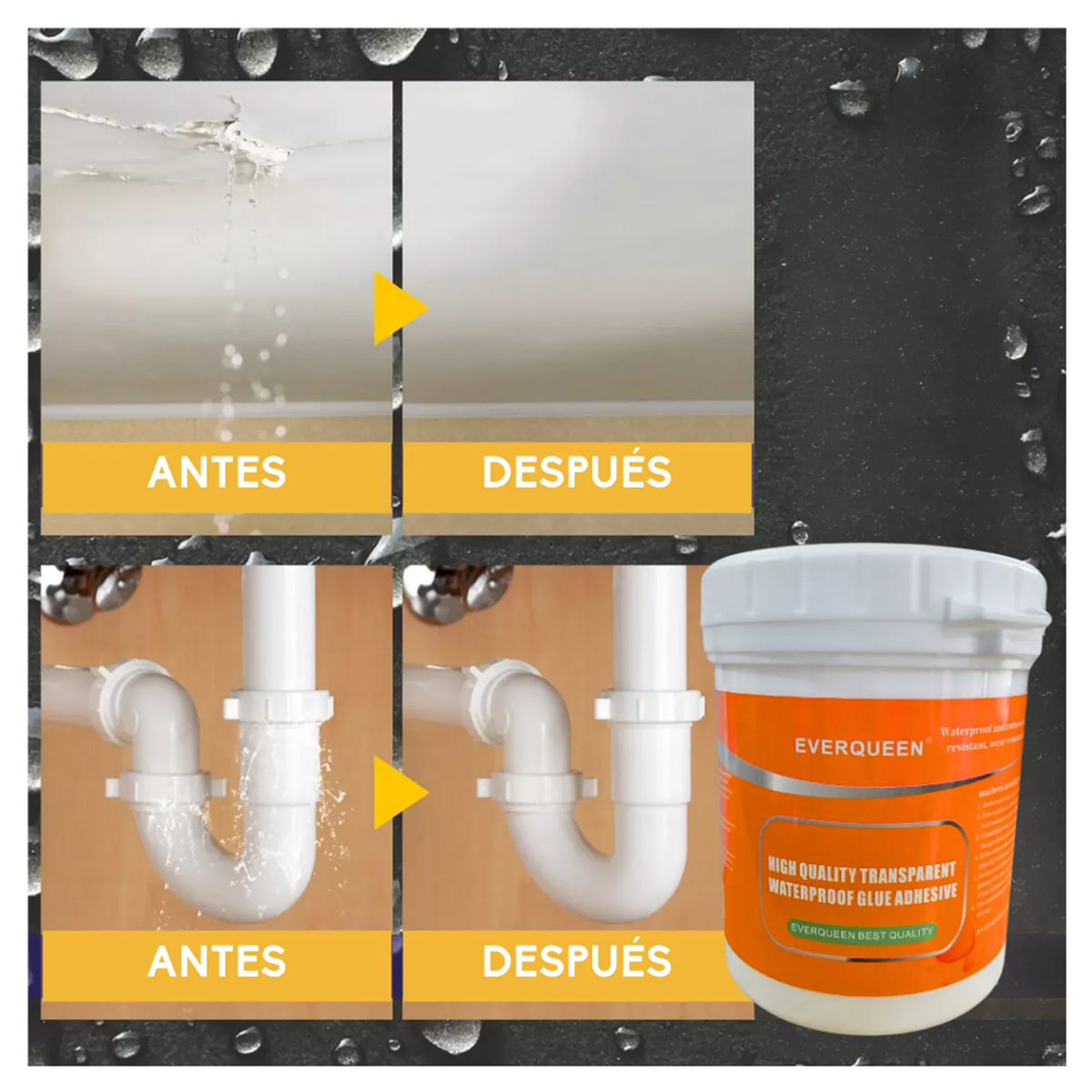 Adhesivo Transparente Impermeable + Brocha