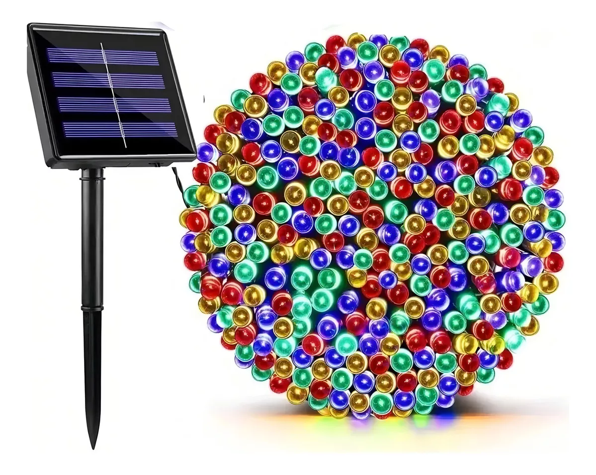 Luz Multicolor RGB Solar 100 Led