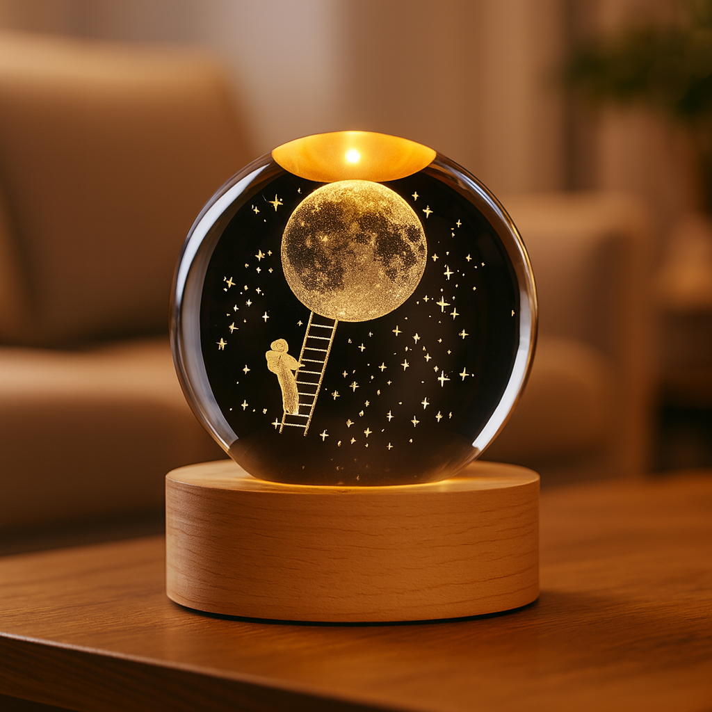 Lámpara 3D Esfera Cristal