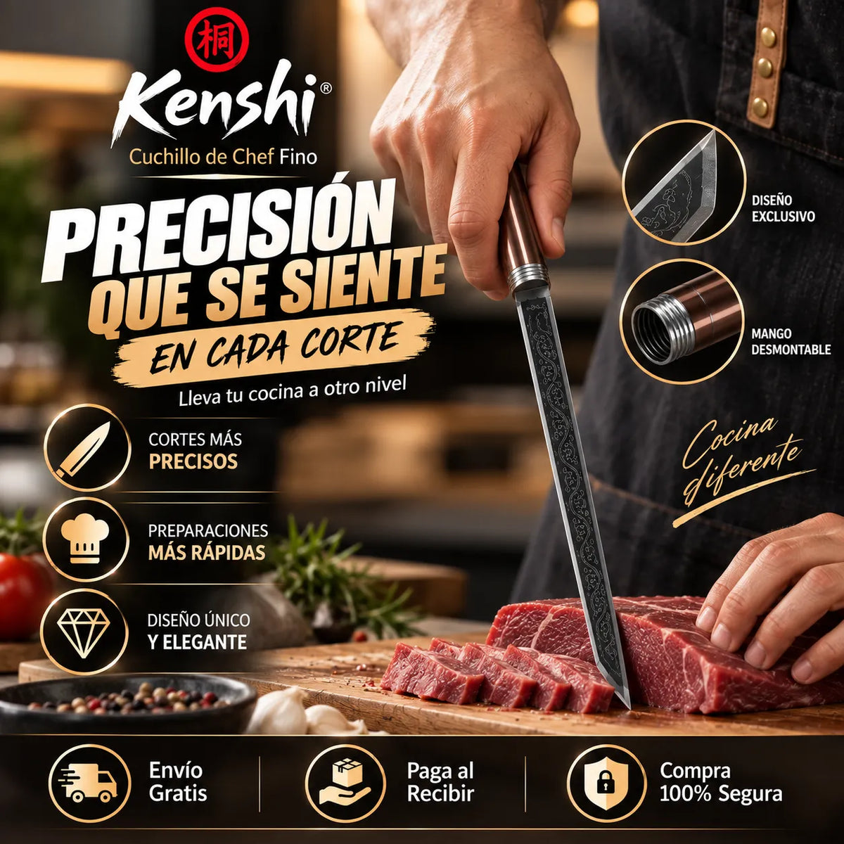 Kenshi® | Cuchillo de Chef Fino
