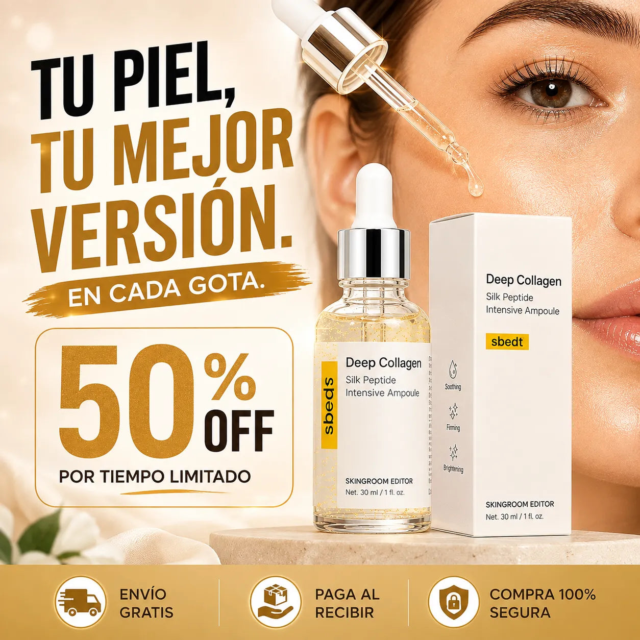 Serum Deep Collagen Peptidos de Seda