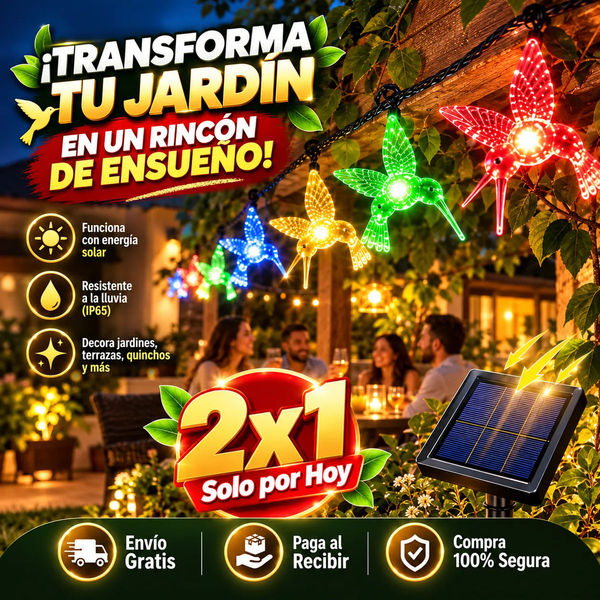 Guirnalda Solar Colibries