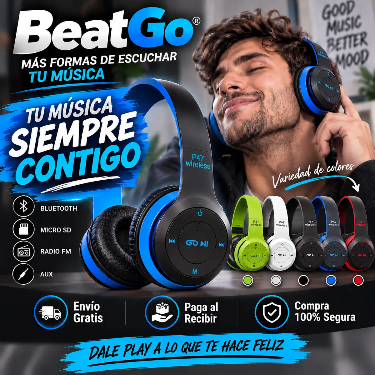 BeatGo® | Audifonos Bluetooth P47