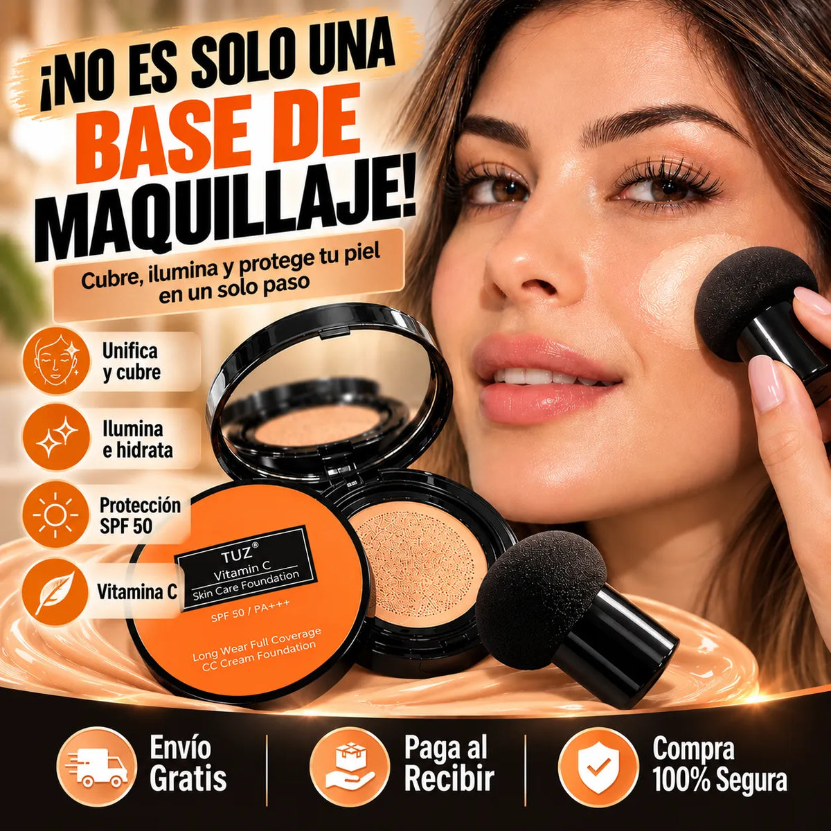Base Maquillaje con Vitamina C y Protector Solar 50