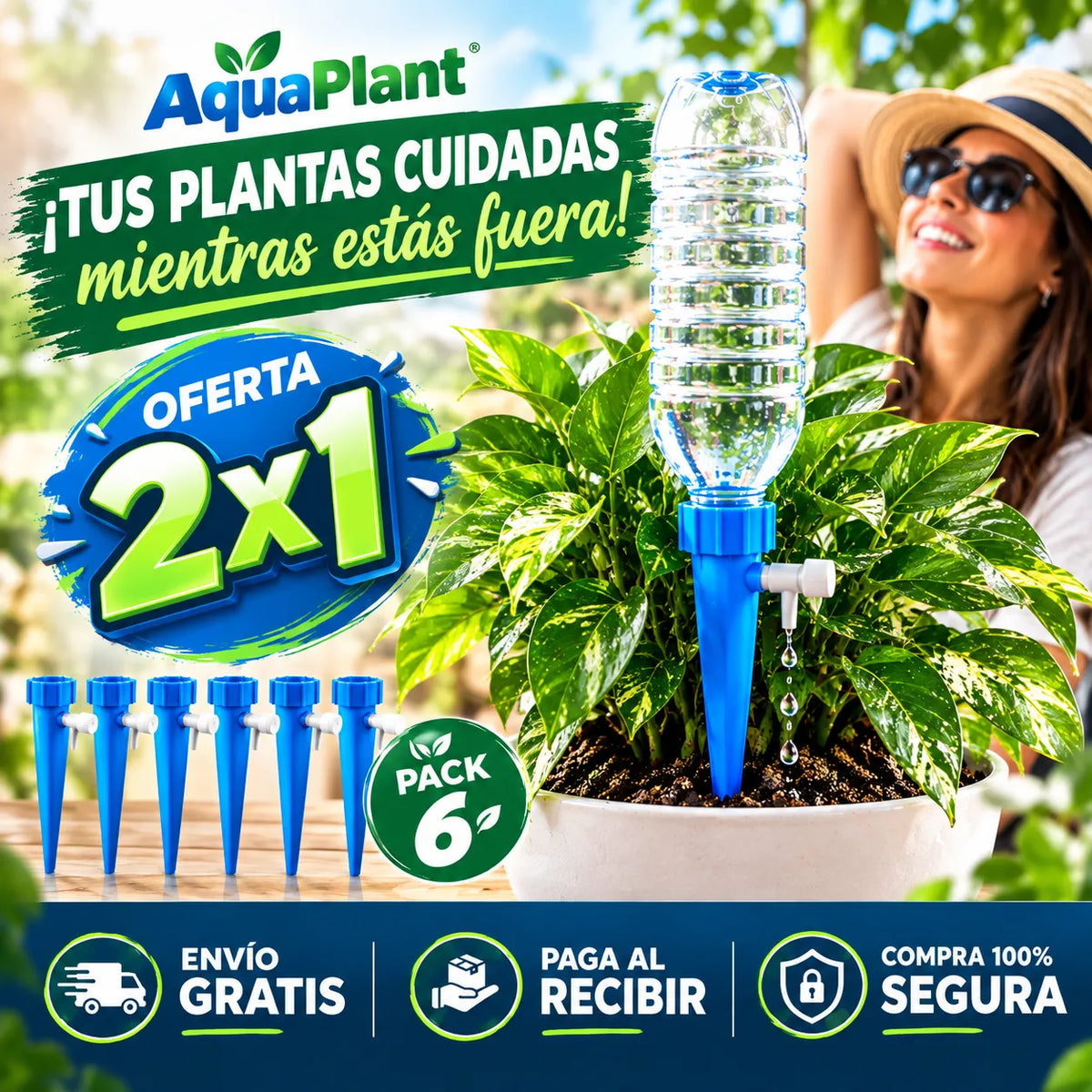 AquaPlant® | Estacas de Riego por Goteo Pack 6