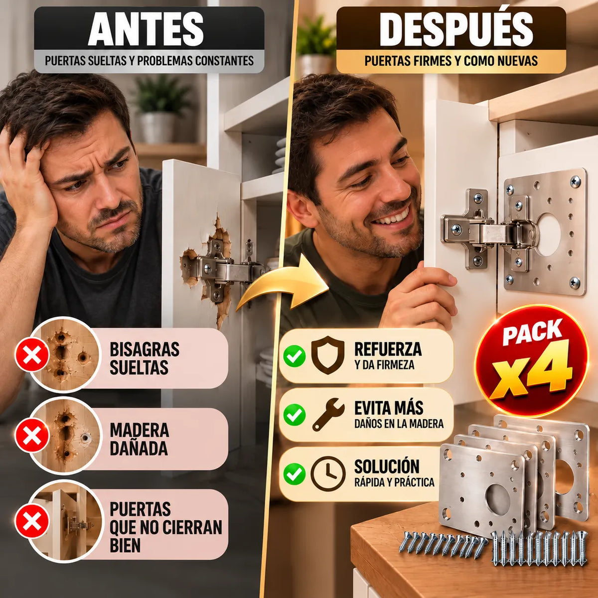 Reparador de Bisagra Premium - Pack x 4