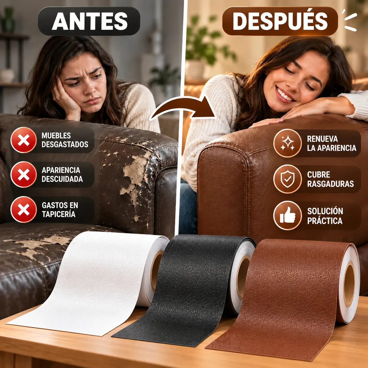 Tapizel® | Cuero Adhesivo para Reparar