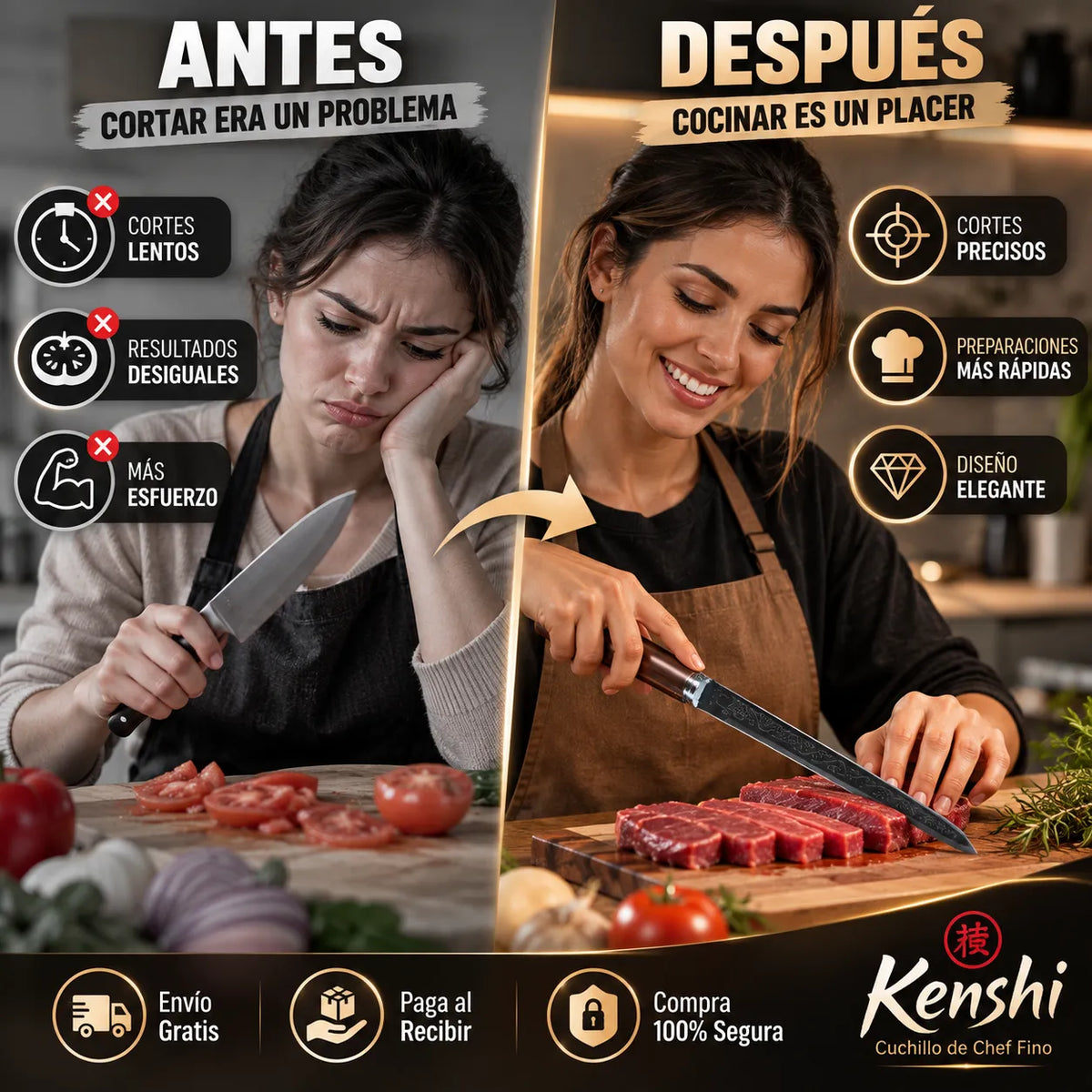 Kenshi® | Cuchillo de Chef Fino