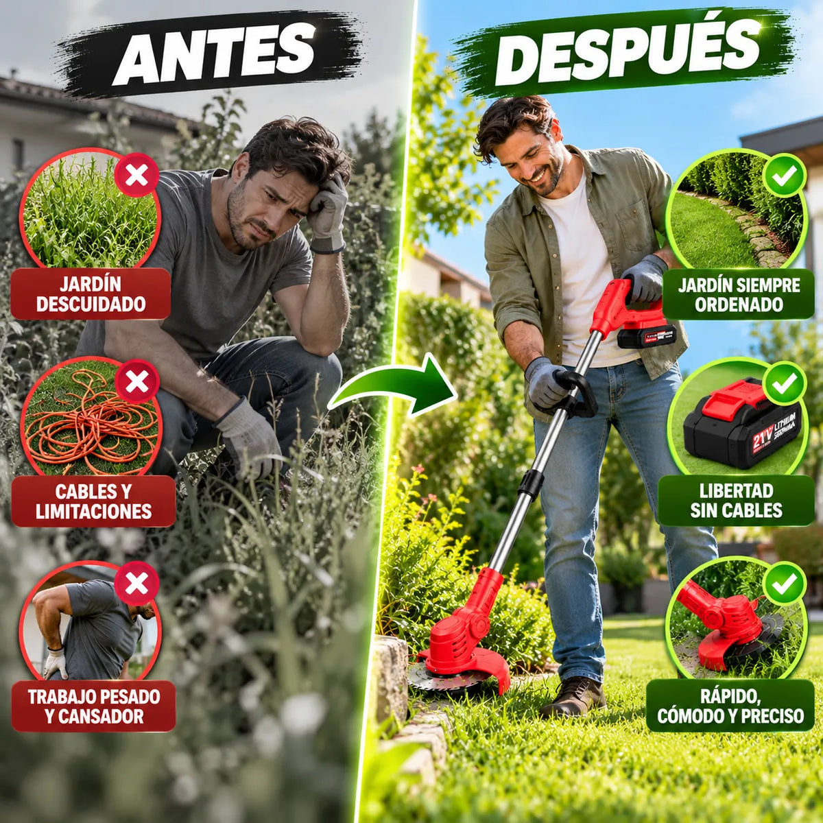 GreenCut® | Cortacésped Inalámbrico