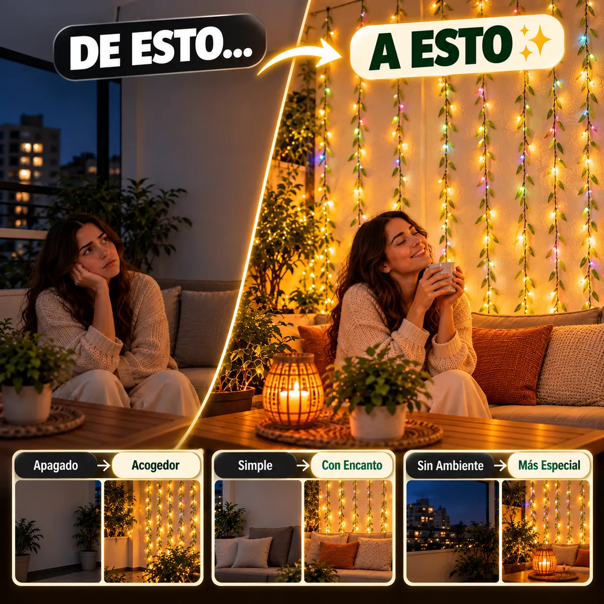 LumiGarden® | Cortinas Luces 3 Metros