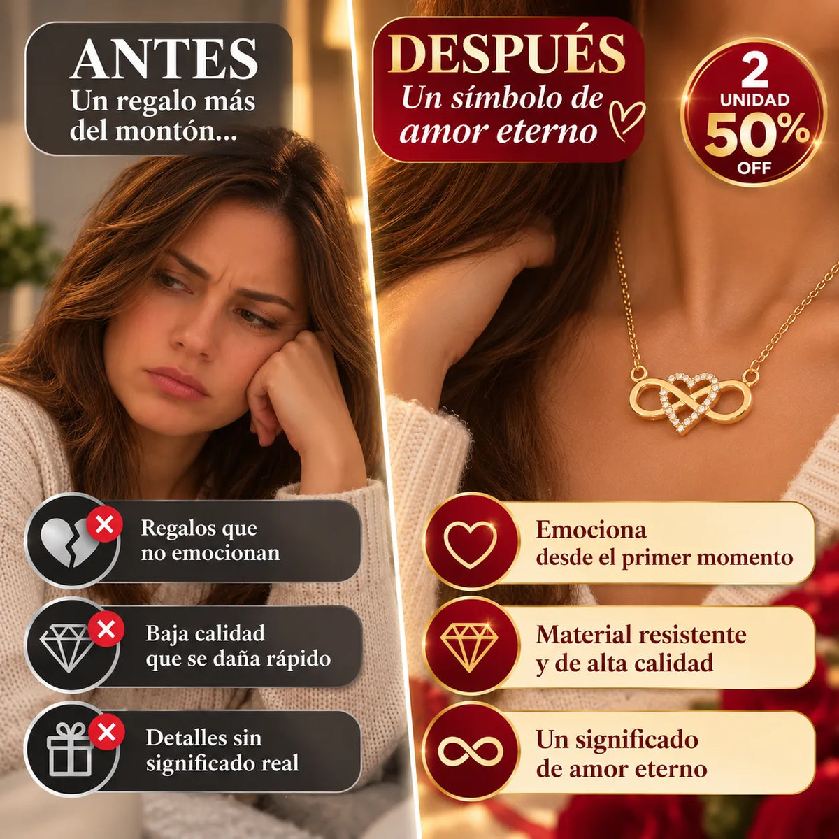 Collar Corazon Infinito