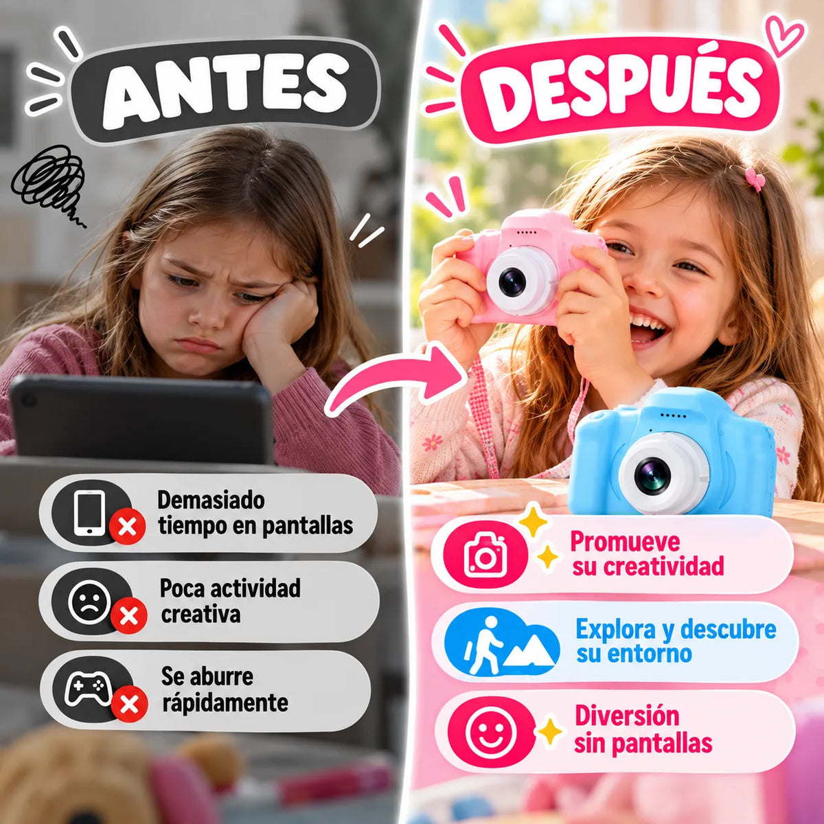 FotoKids® | Cámara Recargable Para Niños