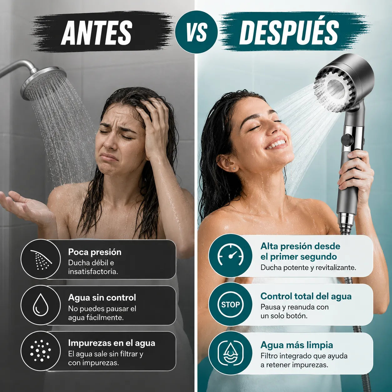 AquaPress® | Cabezal de Ducha Presión y Confort