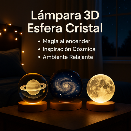 Lámpara 3D Esfera Cristal