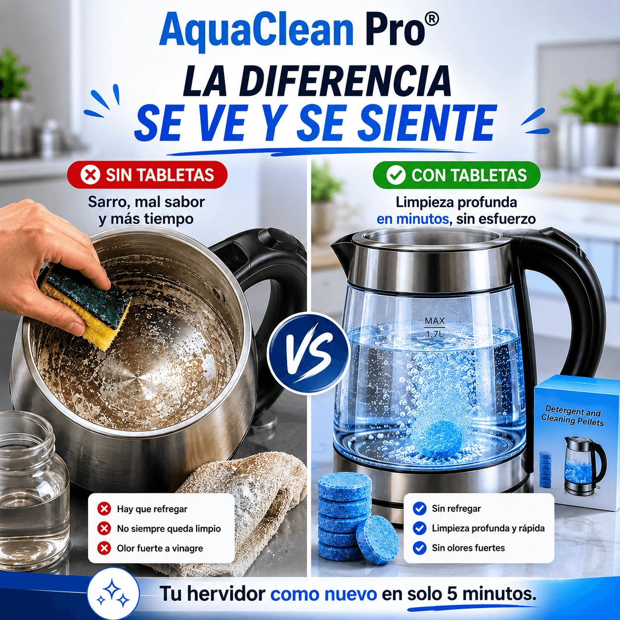 AquaClean Pro® | Elimina Sarro en Minutos