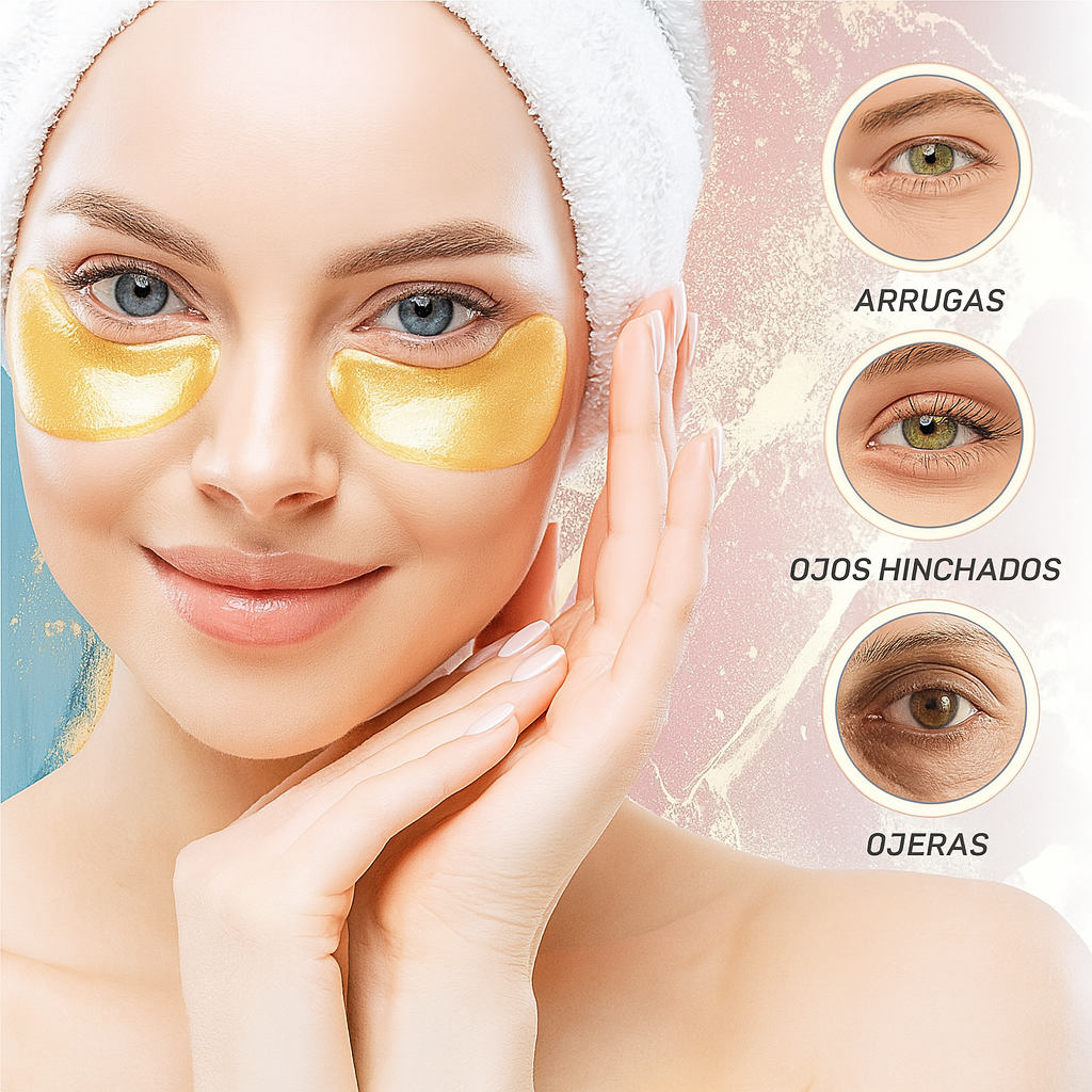 Mascarilla Colágeno Antiojeras Gold - Pack 10