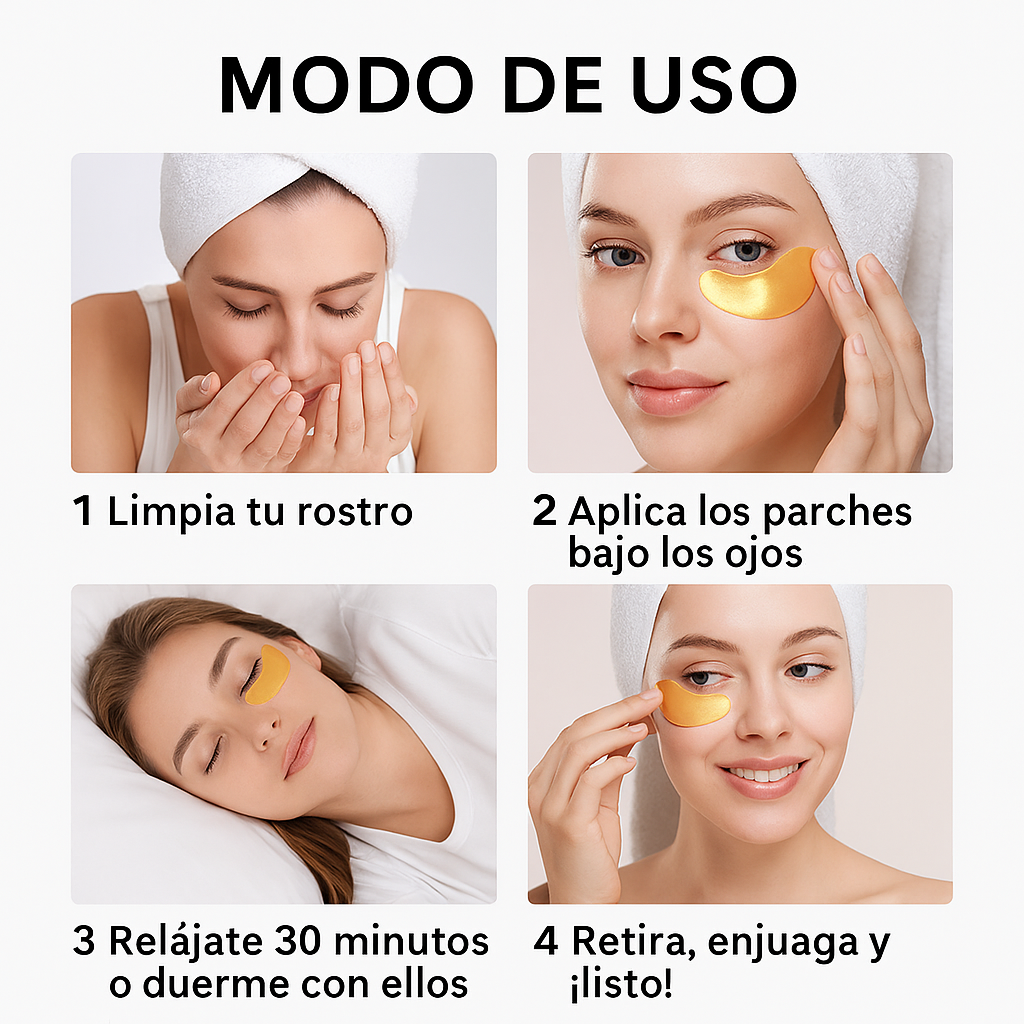 Mascarilla Colágeno Antiojeras Gold - Pack 10