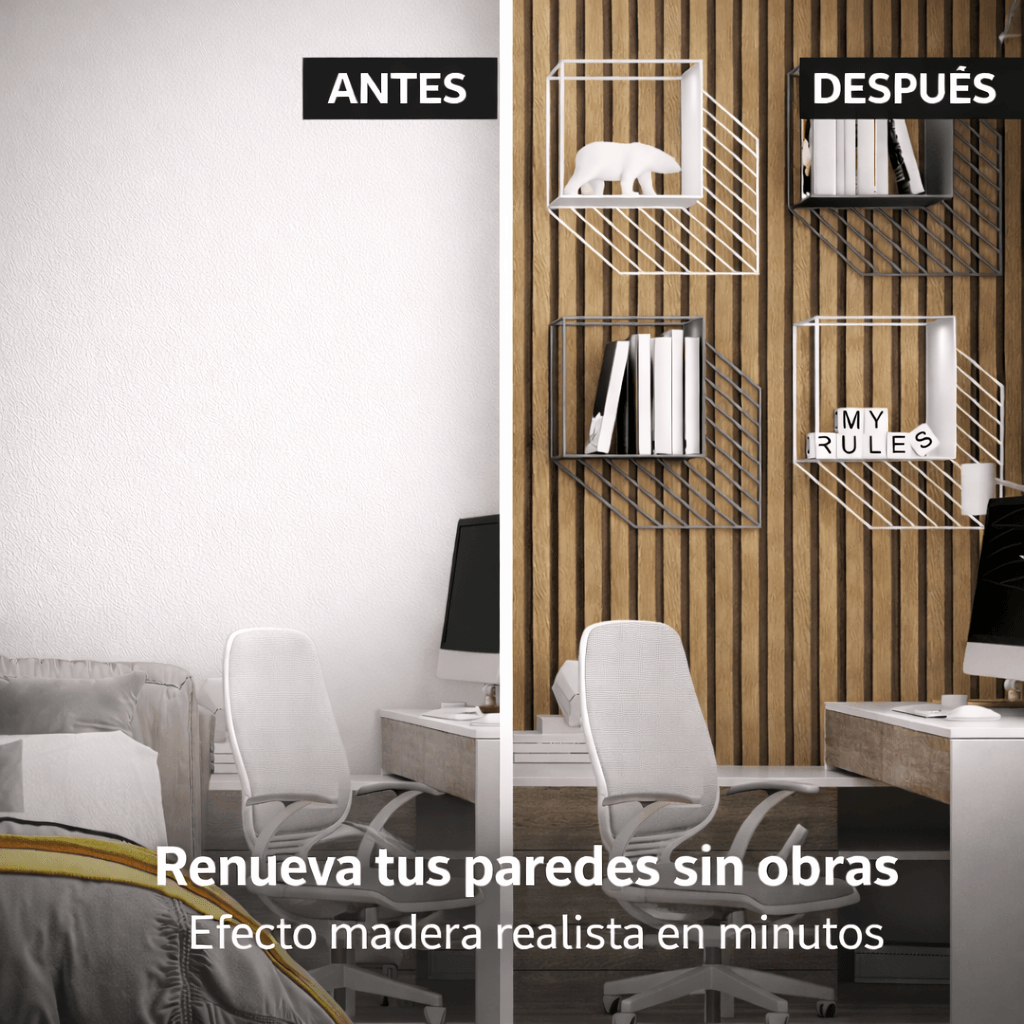 Papel Mural 3D Madera - 10 Metros
