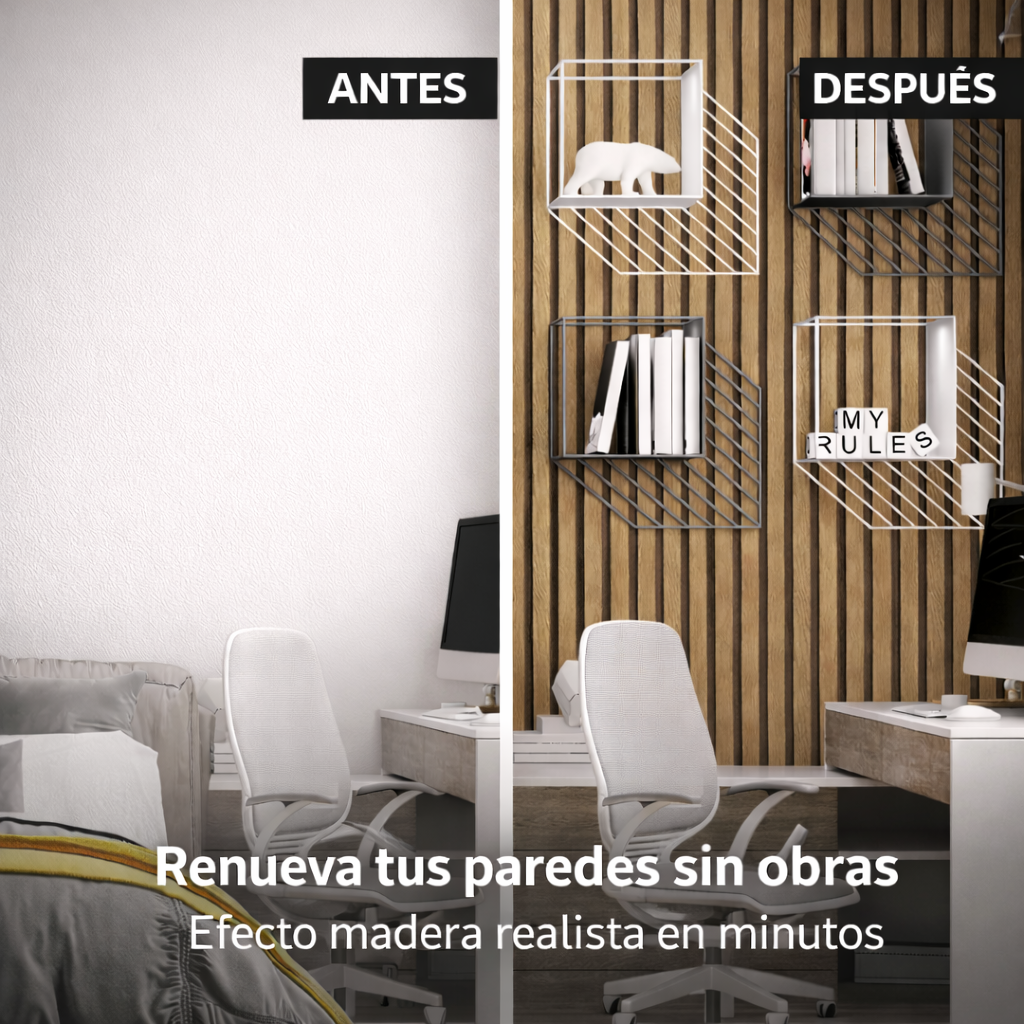 Papel Mural 3D Madera - 10 Metros