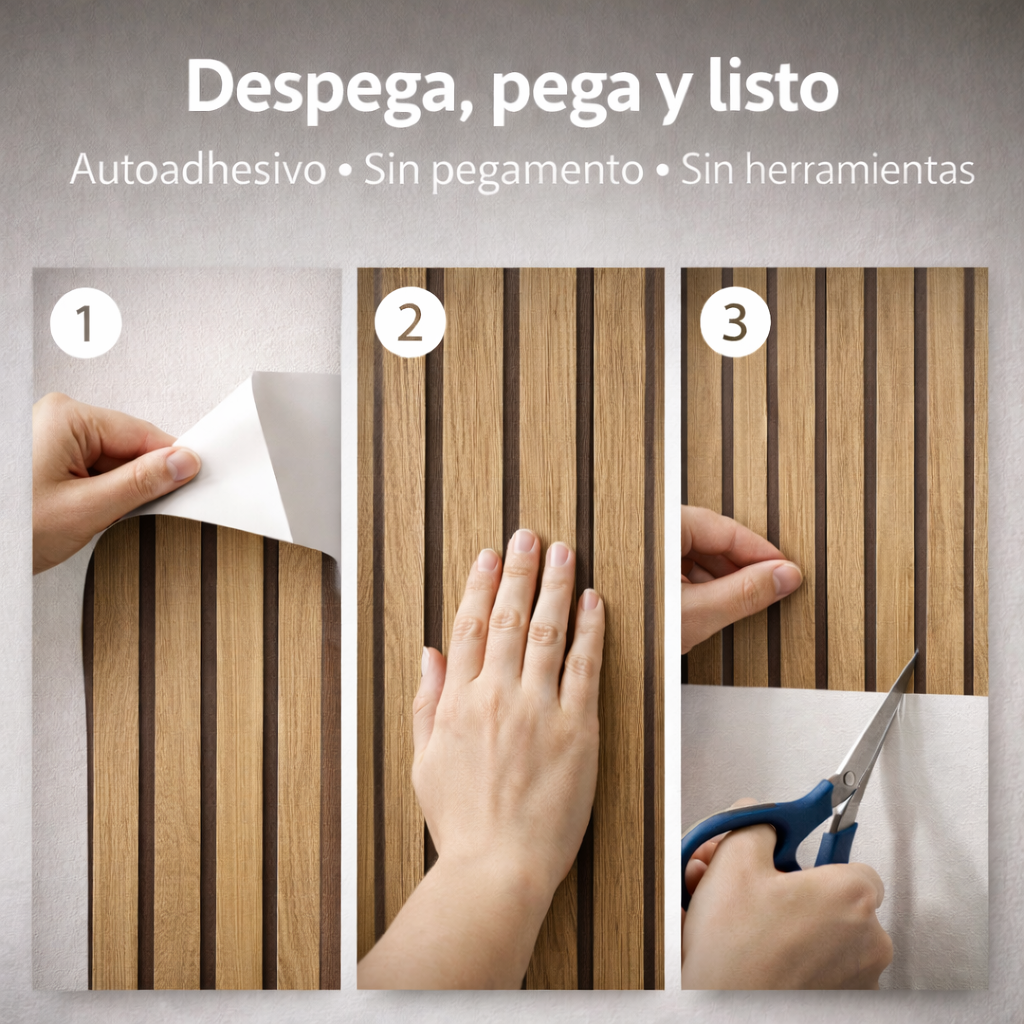 Papel Mural 3D Madera - 10 Metros