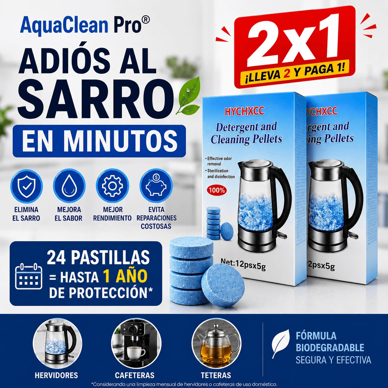 AquaClean Pro® | Elimina Sarro en Minutos