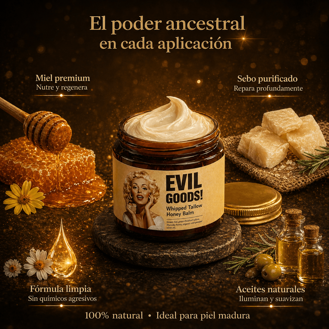 Crema Sebo Res EvilGoods - Piel Calmada e Hidratada