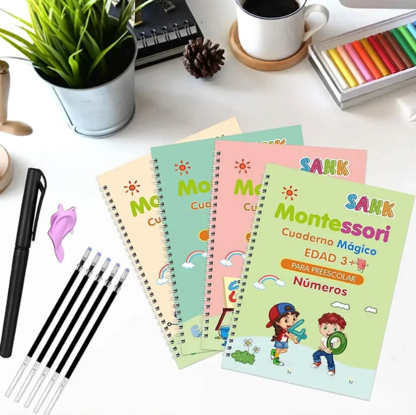 Set 4 Cuadernos Mágicos de Caligrafía