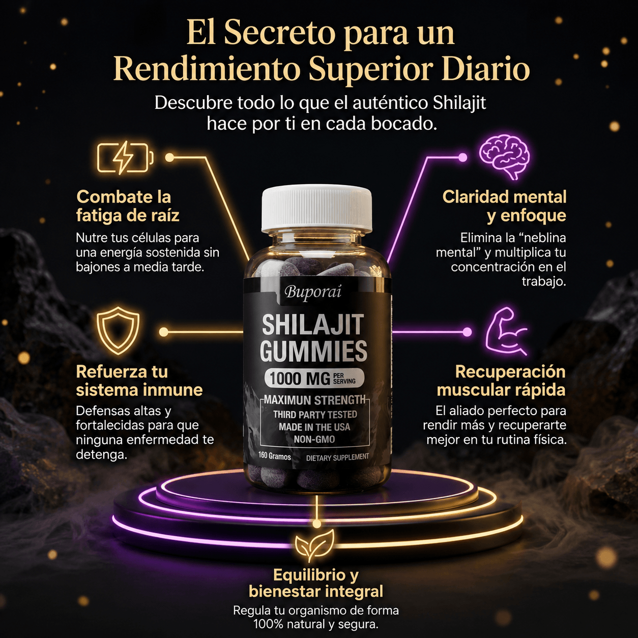 Shilajit Gomitas | Energía que Dura todo el Dia