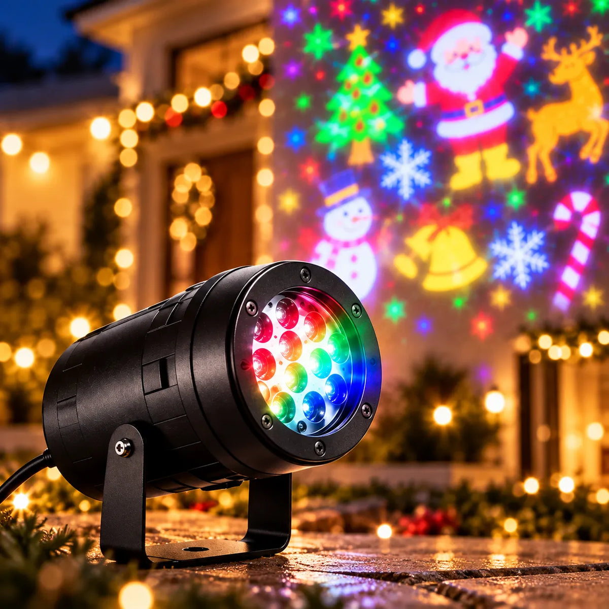 Proyector Led Giratorio Navideño