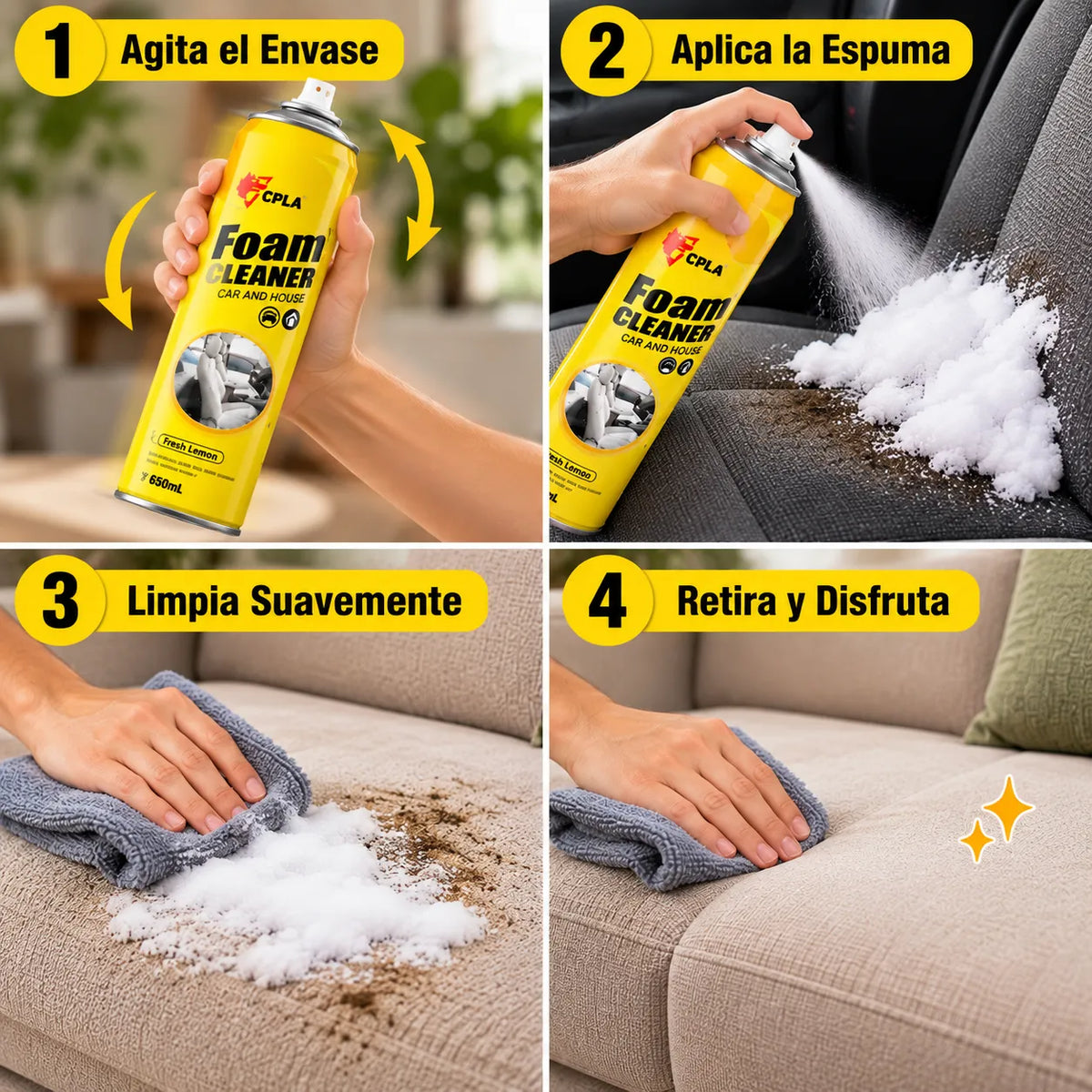 Foam Cleaner® | Espuma Multiusos para Vehiculo y Hogar