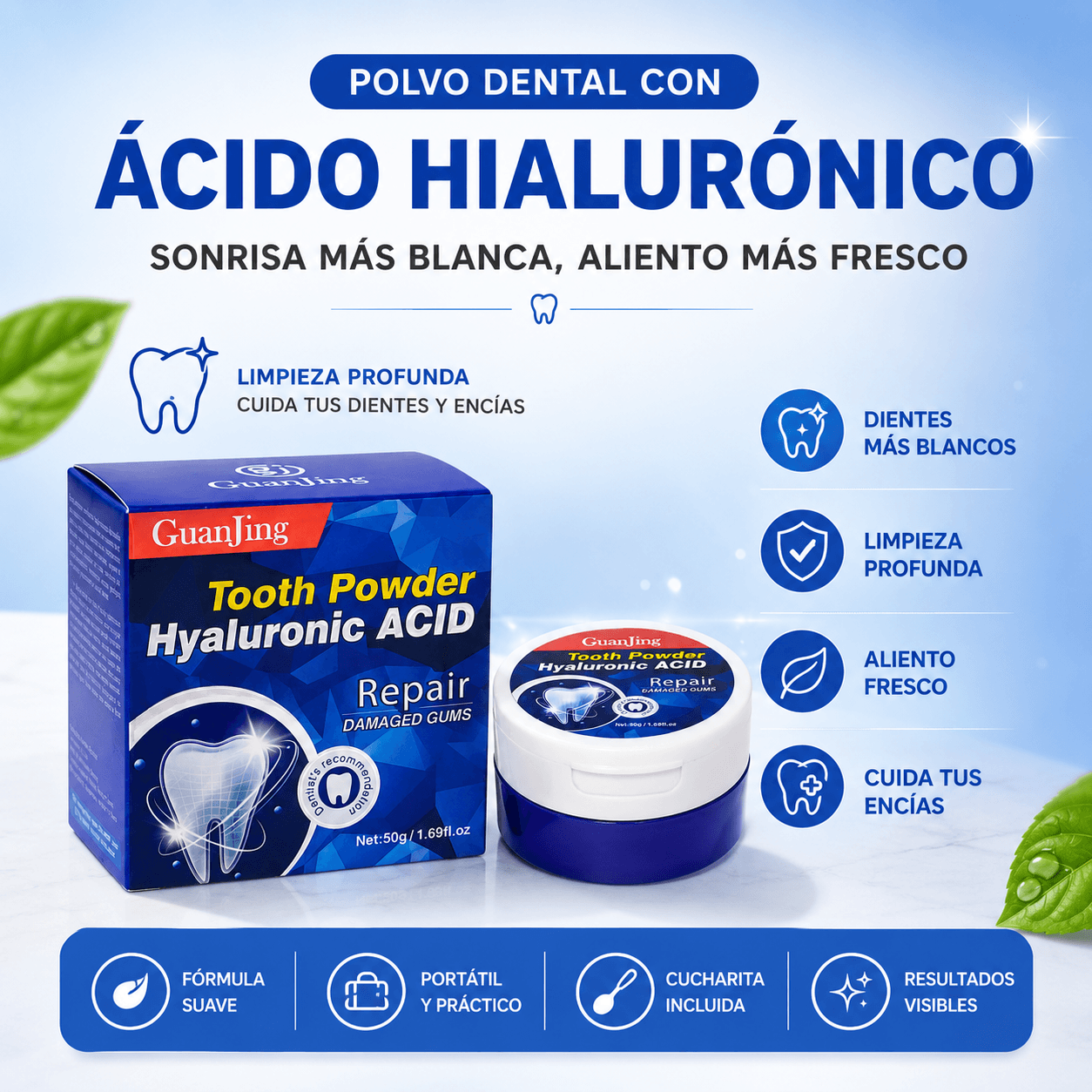 Polvo Dental Acido Hialurónico