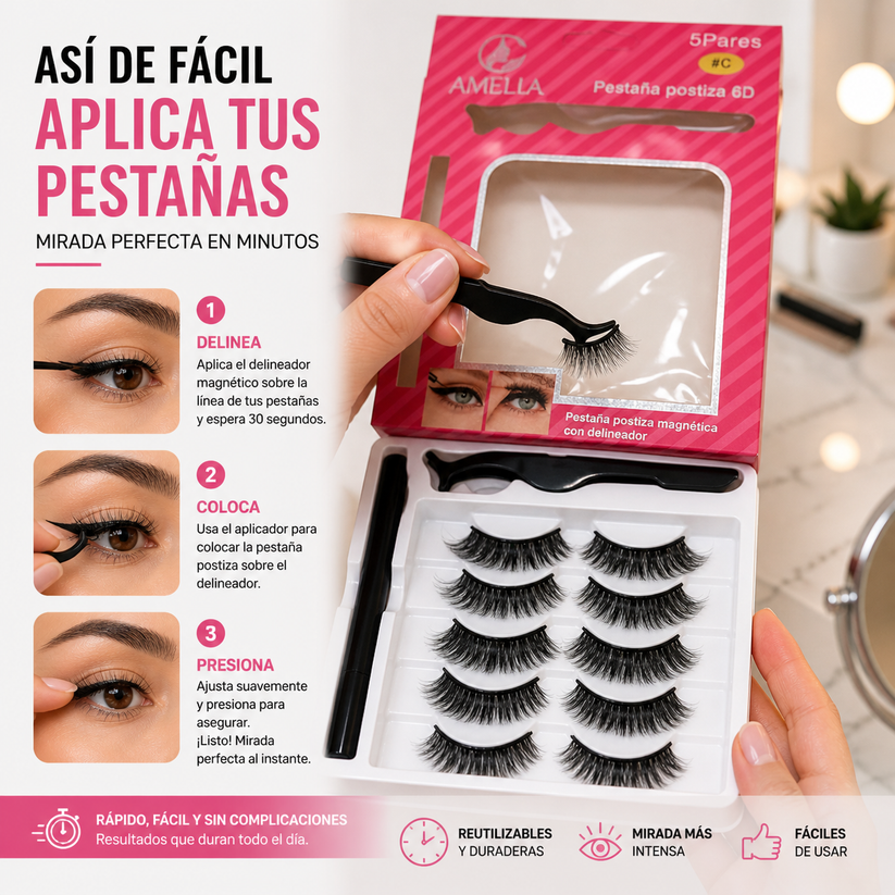 Set Pestañas Magnéticas con Delineador