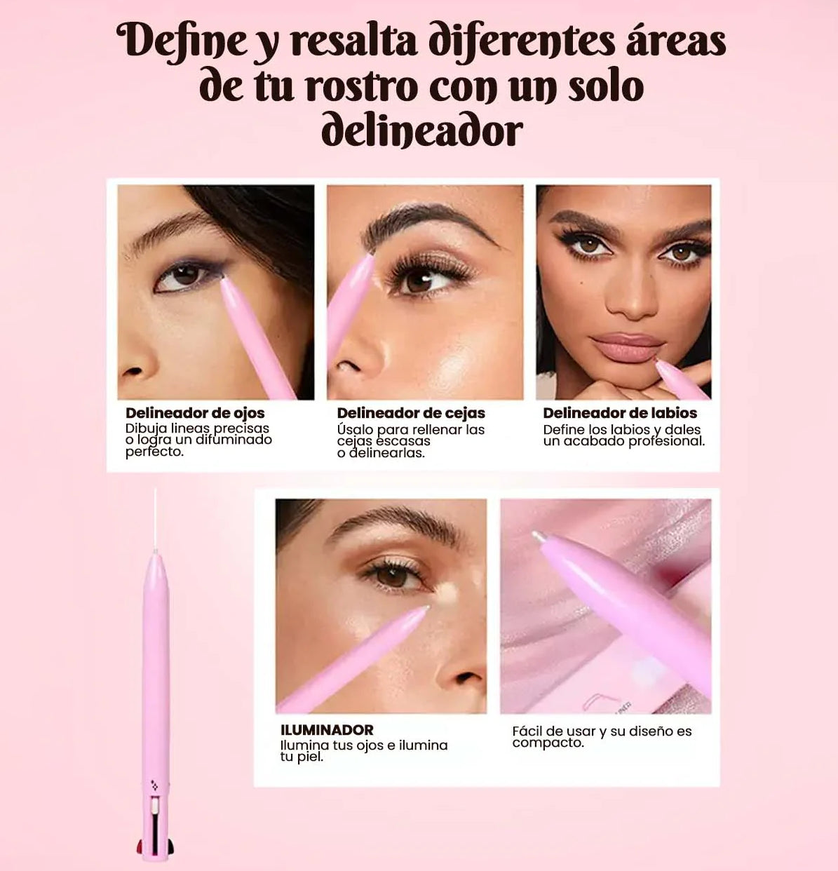 Lápiz de Maquillaje 4 en 1 - Coreano
