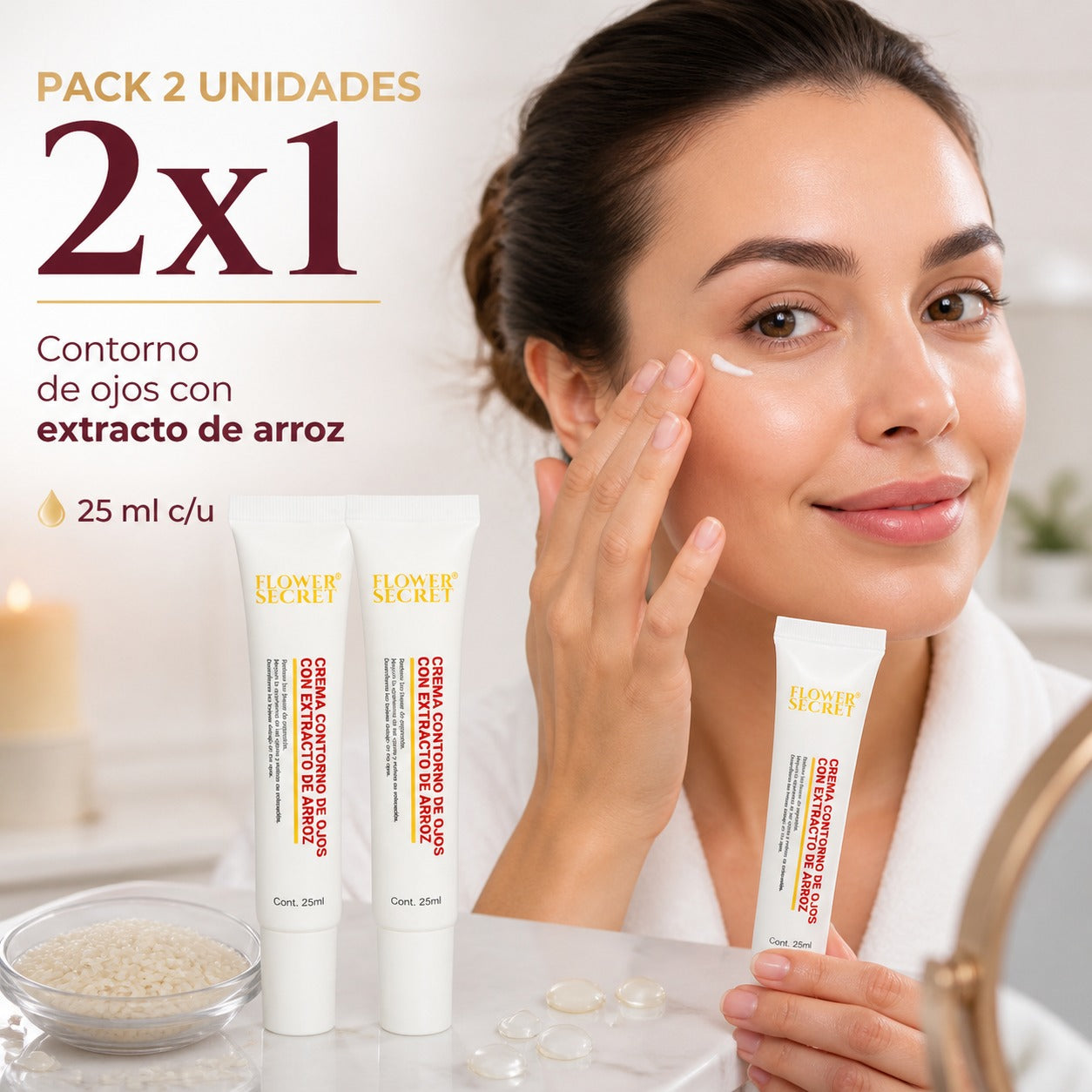 Contorno Ojos Extracto Arroz - Flower Secret®