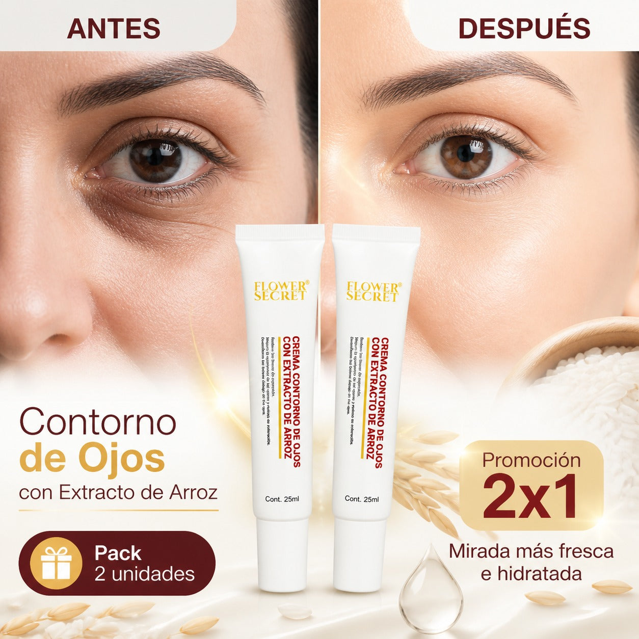 Contorno Ojos Extracto Arroz - Flower Secret®