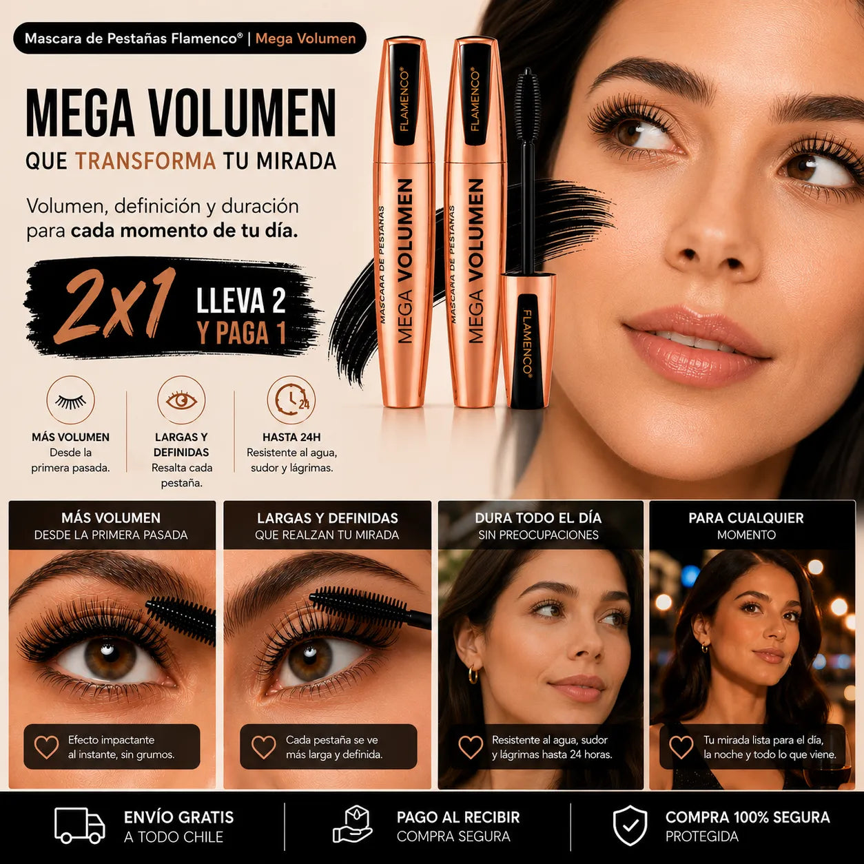 Mascara de Pestañas Flamenco® | Mega Volumen