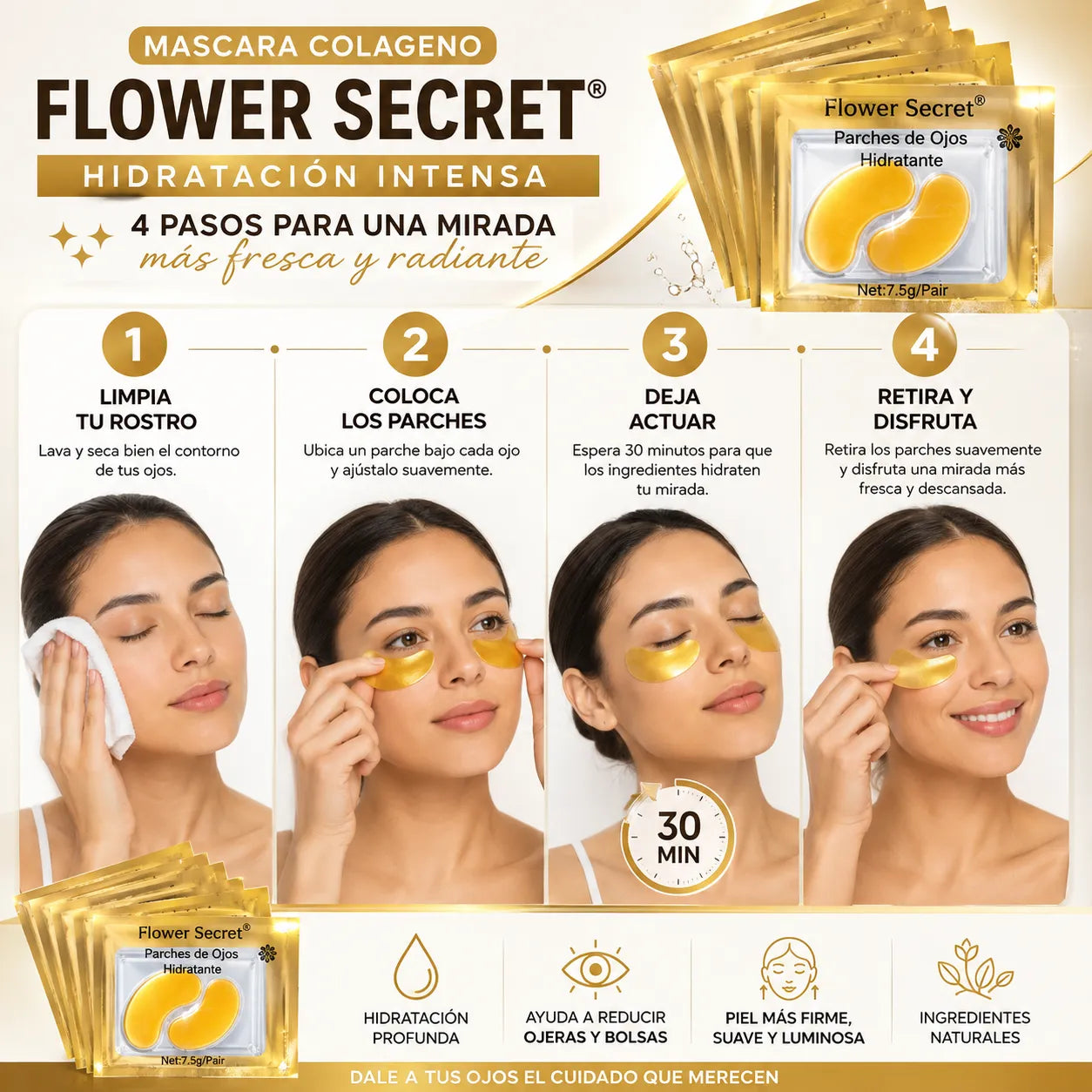 Mascara Colageno Flower Secret® | Hidratacion Intensa
