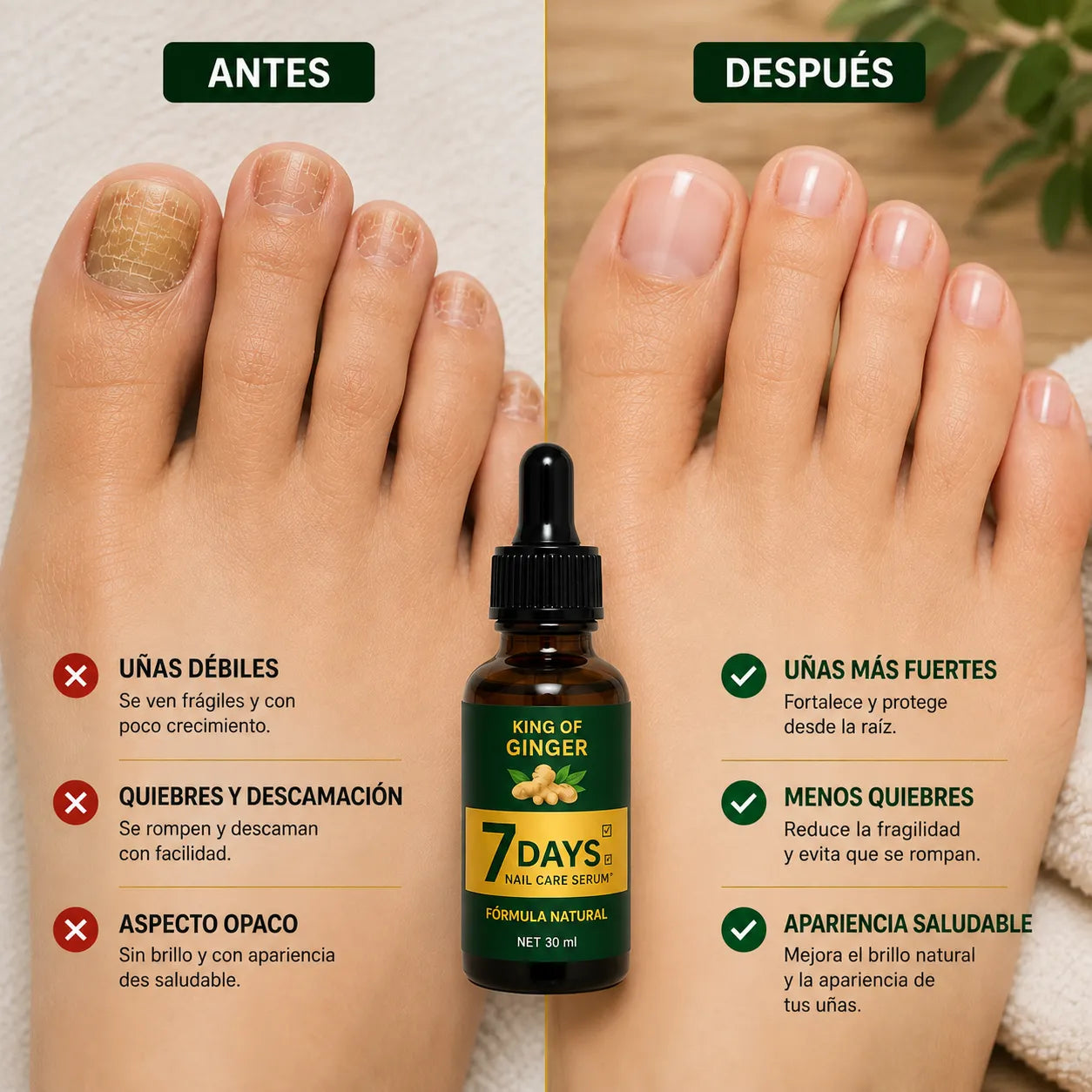 Serum Uñas King of Ginger® | Nutrición y Fuerza