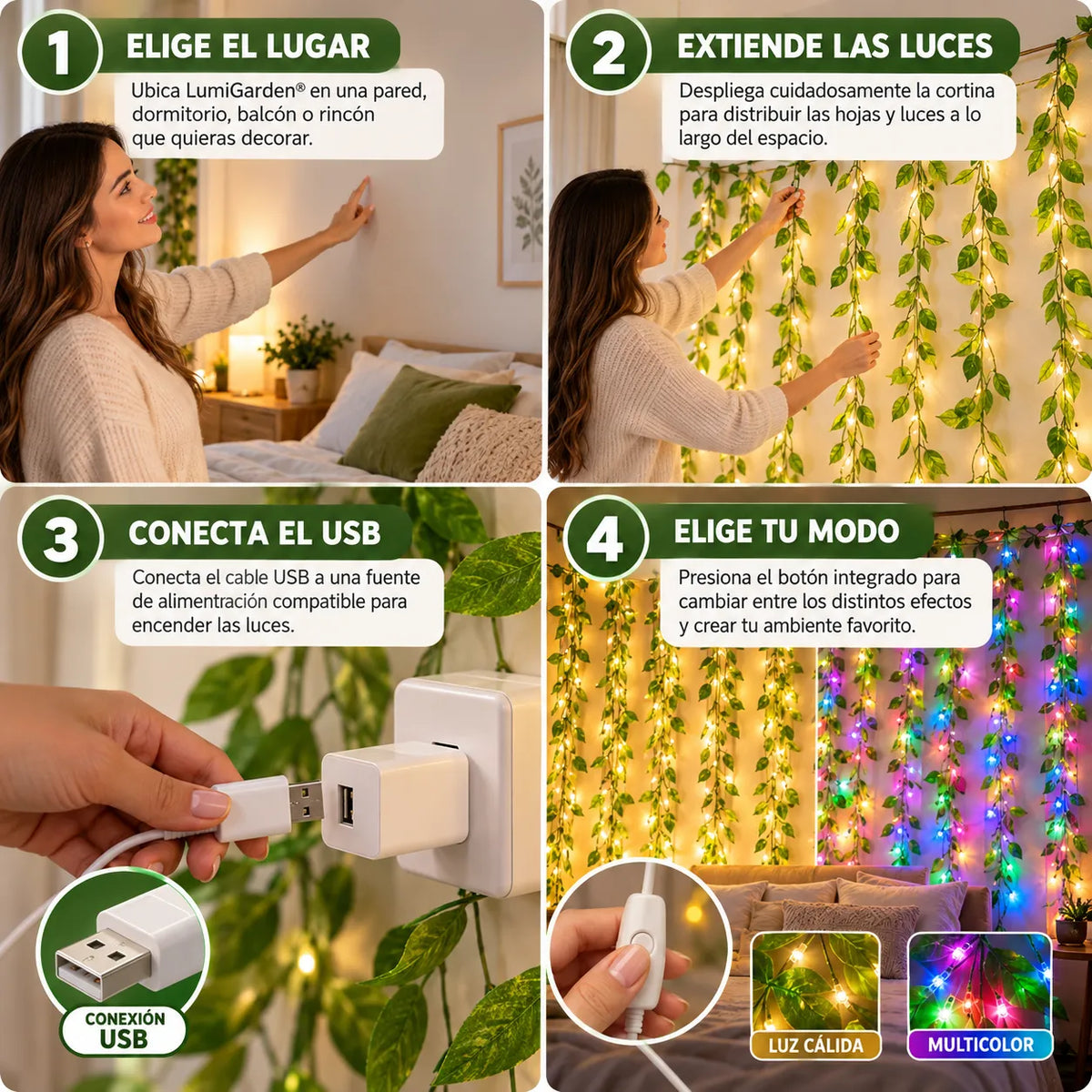 LumiGarden® | Cortinas Luces 3 Metros