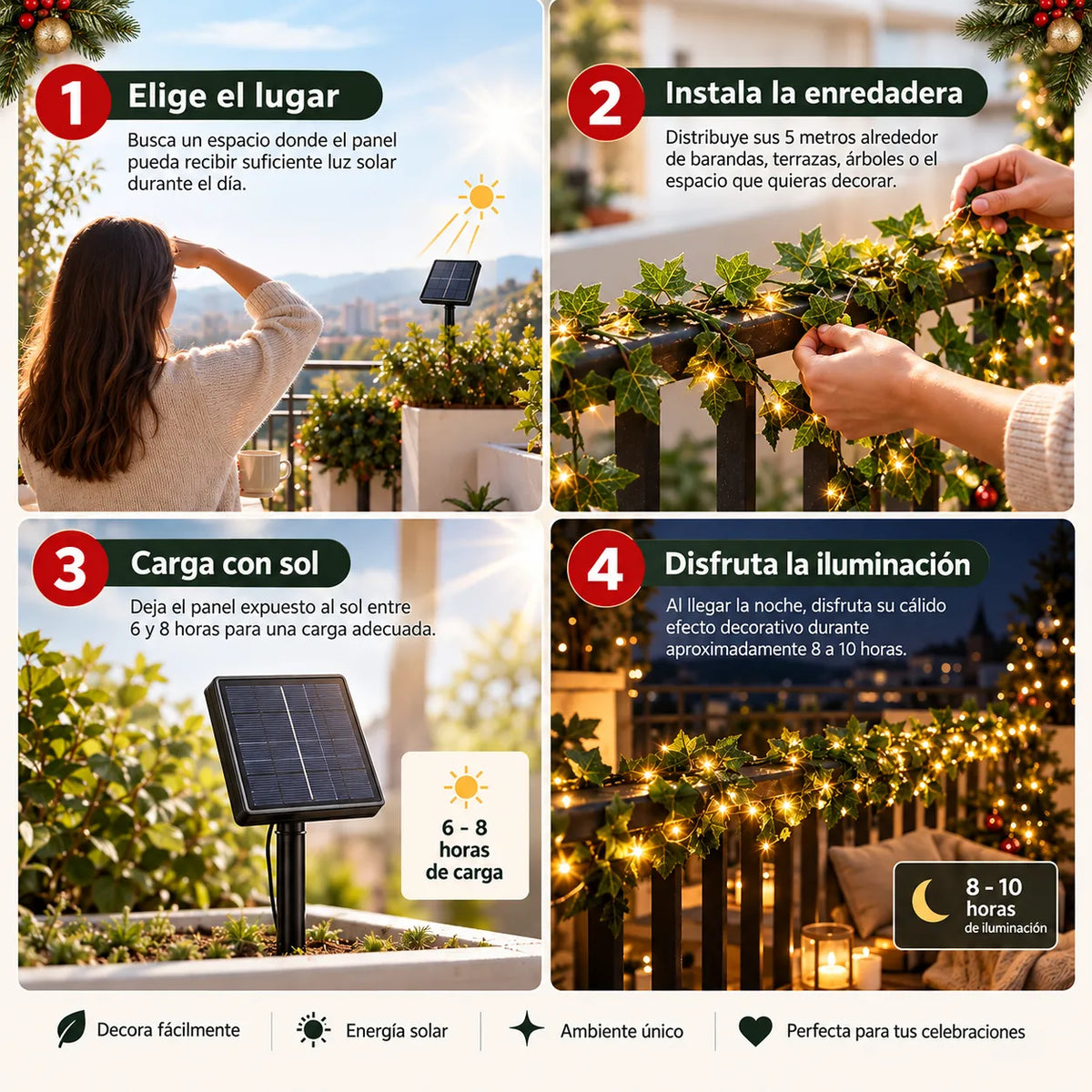 AuraLux® | Enredadera Decorativa Navideña