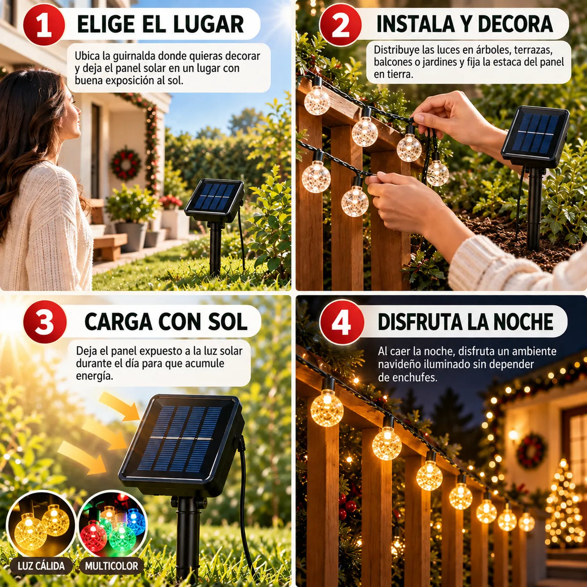 NaviGlow® | Guirnalda Solar Navideña