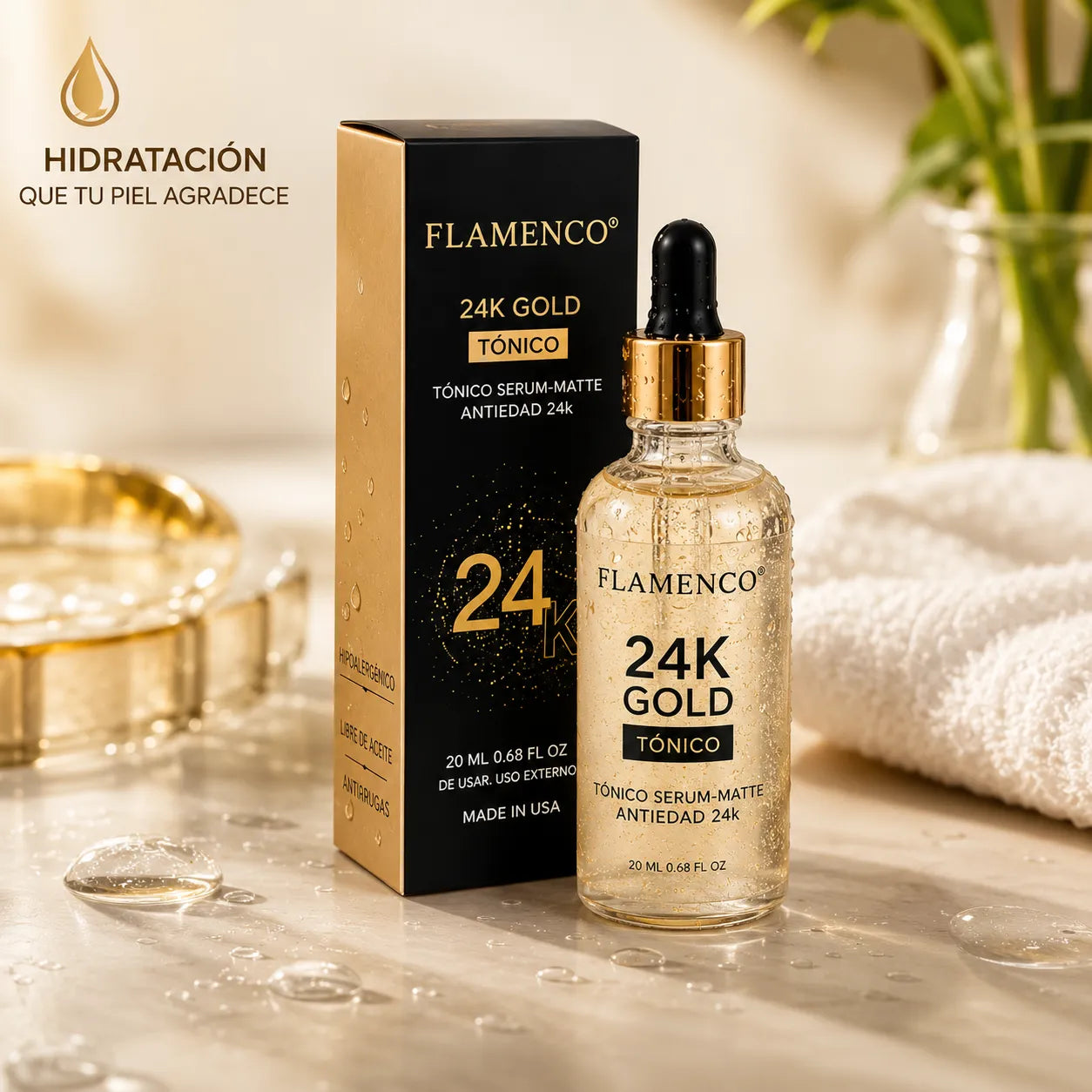 Serum Gold Flamenco® | Cuidado diario para un rostro hidratado