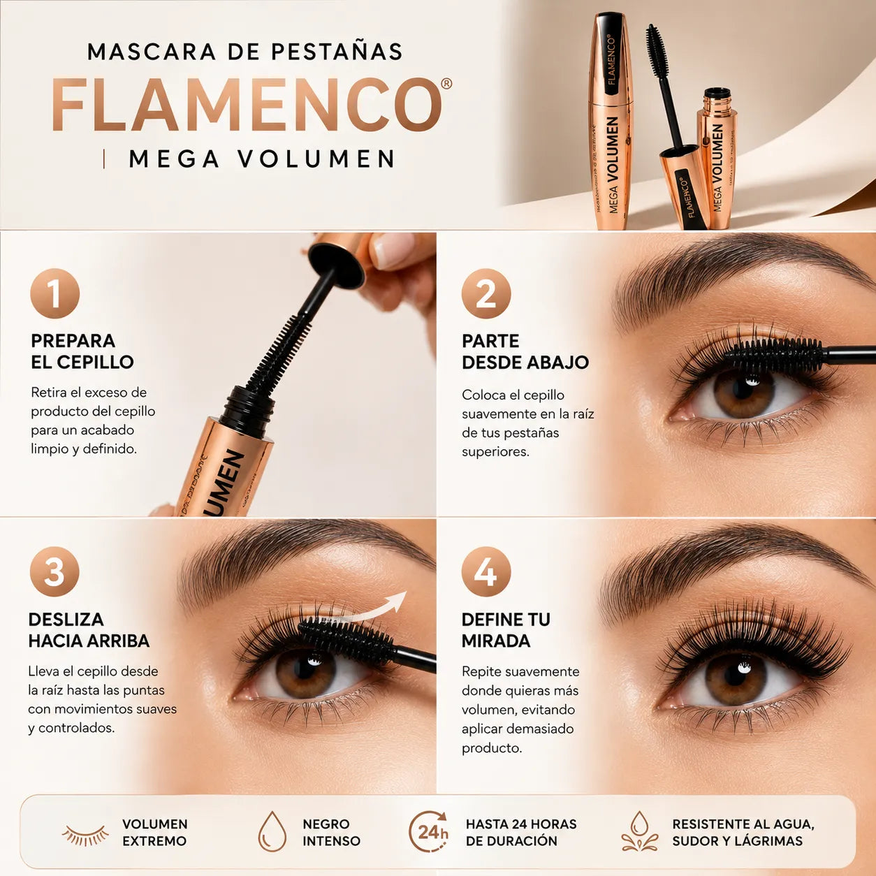 Mascara de Pestañas Flamenco® | Mega Volumen