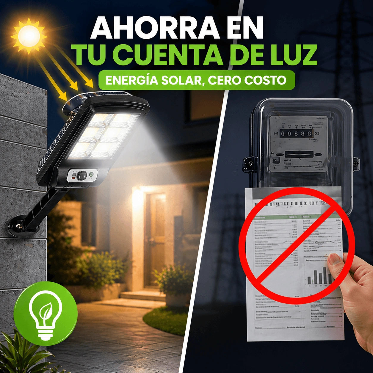 Foco LED Solar Inteligente