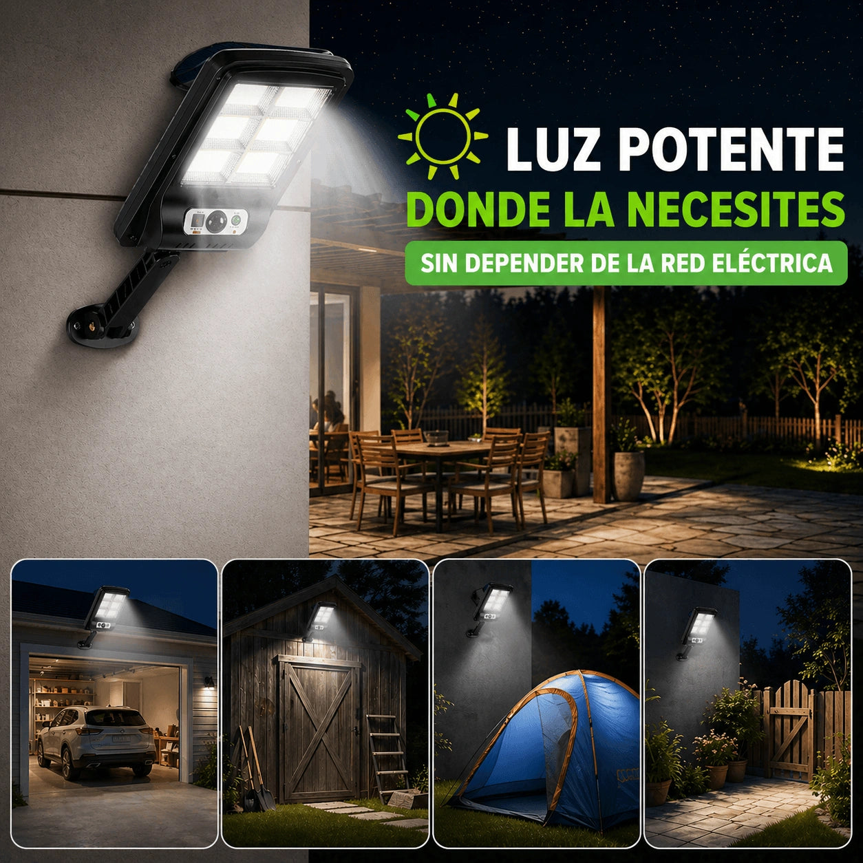 Foco LED Solar Inteligente