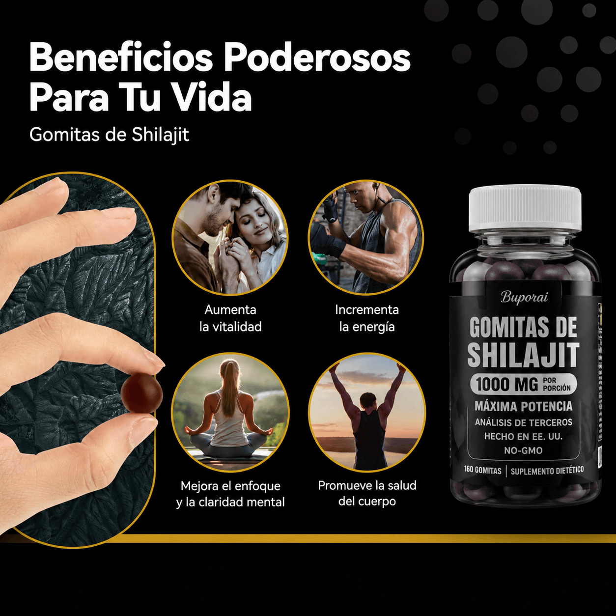 Shilajit Gomitas | Energía que Dura todo el Dia
