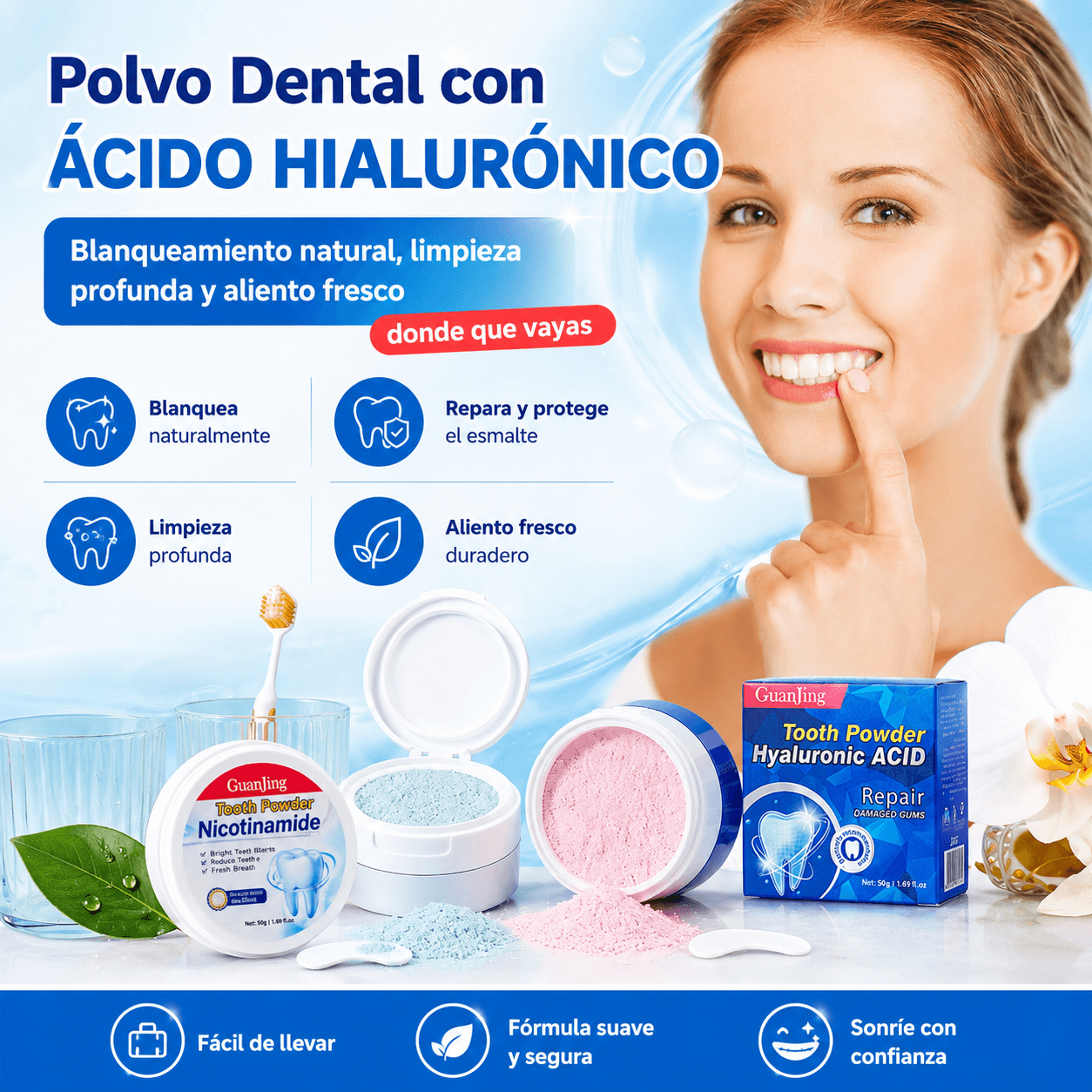 Polvo Dental Acido Hialurónico