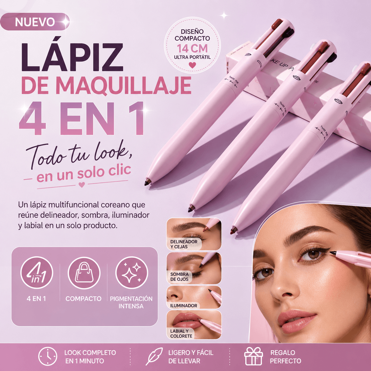 Lápiz de Maquillaje 4 en 1 - Coreano
