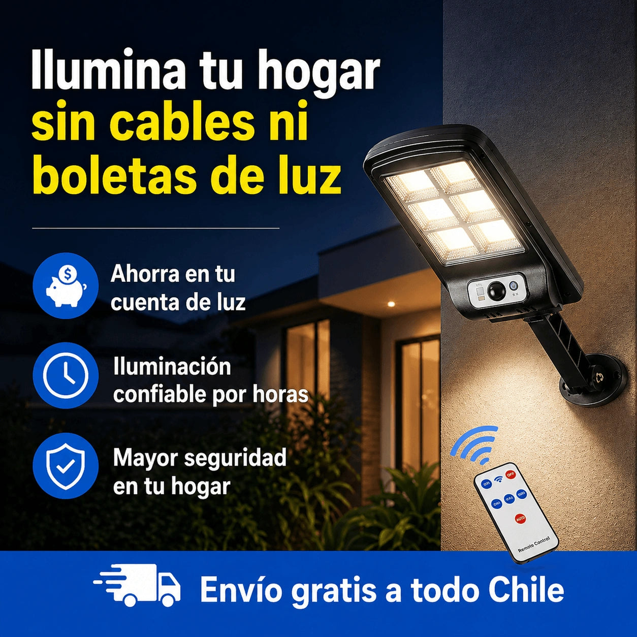 Foco LED Solar Inteligente